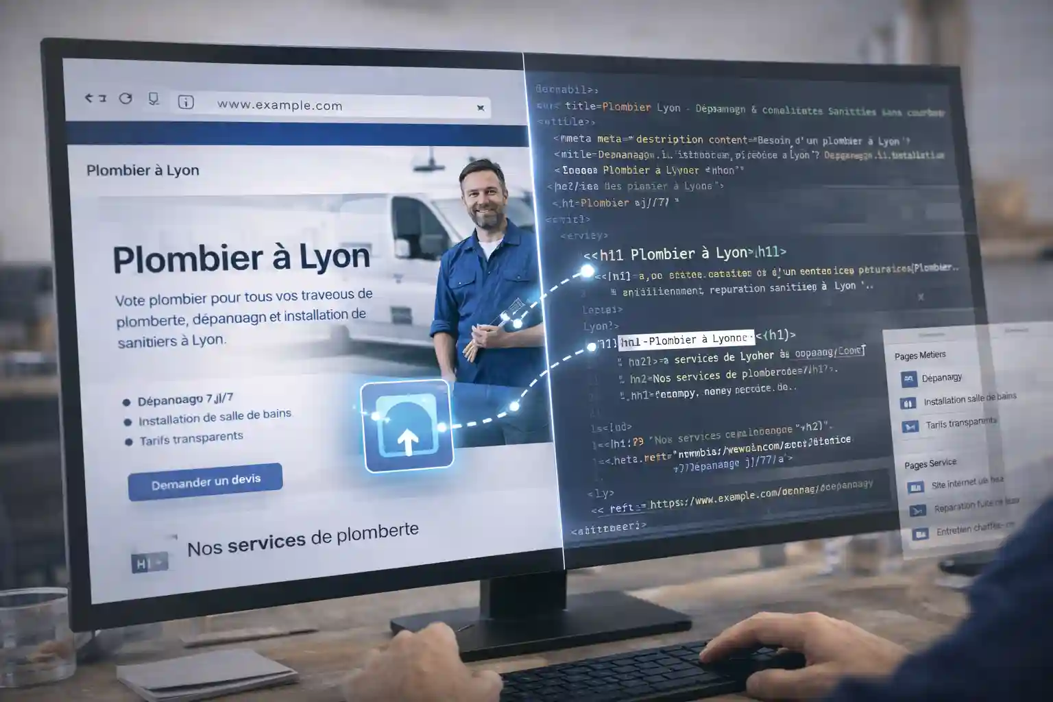 Travail de SEO local pour artisan